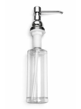 Silver Finish Sink Soap Dispenser – 13 oz Refillable Built-In Pump